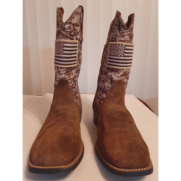 Ariat Men’s Sport Patriot American Flag Boots Sand Camo Print  Square Toe 14EE main image 5